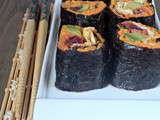 Makis aux carottes, avocat et orange sanguine - Sushi rolls with carrot, avocado and blood orange