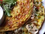 Omelette farcie aux pommes de terre et légumes