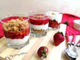 Verrine Crumble – Fromage Blanc – Compotée de Fraises