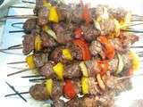 Brochettes de boeuf poivrons oignons