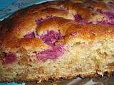 Gâteau au yaourt, aux spéculoos et framboises