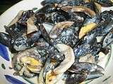 Moules à la crème et aux champignons