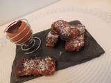 Oeuf au chocolat fondant et ses mouillettes de pain d'épice perdu