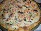 Pizza saumon crevettes champignons