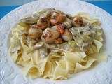 Tagliatelles Poireau Saint Jacques