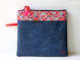 Pochettes en jeans et Liberty