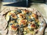 Tarte fine aux courgettes et chèvre, pâte à tarte au sarrasin