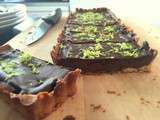 Tarte au chocolat et tonka, touche de citron vert