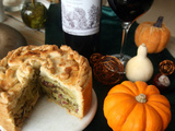 Tourte de pommes de terre et cèpes, lard fumé, Acte ii de Château Couhins-Lurton rouge 2019