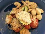 Crumble de courgettes et tomates cerises