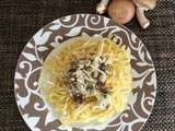 Tagliatelles aux 3 champignons sauce au gorgonzola