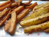 Frites de pommes de terre, patates douces au Paprika et Garam Masala,