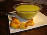 Velouté poireau au chèvre et ses mini gougères aux deux fromages