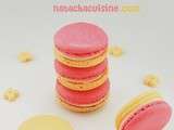 Macaron bi-goût citron et fraise