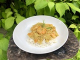 Gambas au curry coco