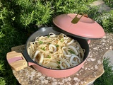 Linguines, calamars et pesto