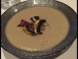 Soupe aux champignons et lard fumé