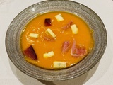 Velouté potimarron, Bleu de Bavierola et speck