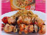 Brochettes de dinde paprika et tomates cerises