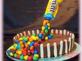 Gravity cake m&Ms