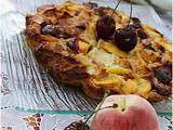 Bon gâteau brioché aux pêches et cerises........Hummmmm! on en redemande