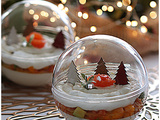 Boule de Noël gourmande version 2021: panna cotta parmesan, saumon fumé, mangue avocat neige citronnée