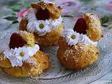 Choux crème pâtissière vanille et chantilly framboises......Tout un programme de gourmandise