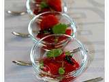 Petite verrine pour un apéritif bluffant.........et rafraîchissant