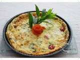 Quiche sans pâte, fromage, tomate, menthe