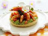 Tarte aux crevettes et avocat tomates