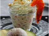 Verrine avocat pamplemousse crevettes et espuma d'avocat........ Selon Christophe Michalak