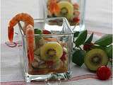 Verrine crevettes, kiwis, tomates