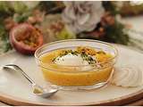 Verrine mousse chocolat blanc mangue fruit de la passion pistache