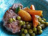 Tajine veau, petits pois et carottes au citron confit