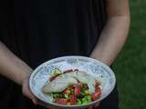 Aiglfin poêlé et salade de légumes grillés