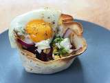 Huevos rancheros taco bowl