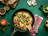Omelette pizza végétarienne