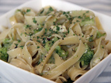 One pan pasta brocoli camembert