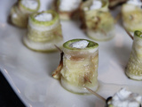 Rouleaux de courgettes fourrées au fromage de chèvre