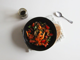 Salade de lentilles et aubergines au zaatar