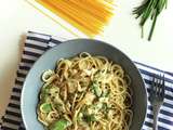 Spaghetti verts au camembert