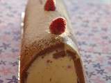 Bûche chocolat blanc/framboises