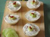 Cheesecakes concombres et tomates confites