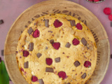 Cookie géant framboises aux 2 chocolats