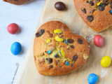 Cookies coeurs aux m&m's