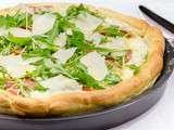 Pizza blanche roquette, mozzarella,