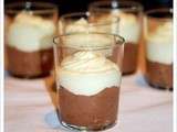 Petits verres de mousse au chocolat et crème vanillée