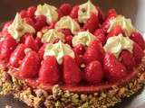 Tarte fraises pistache de christophe michalak