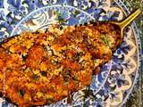 Aubergine farcie aux lentilles (recette veggie)