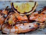 Brochettes Gambas sauce Peri-Peri bbq